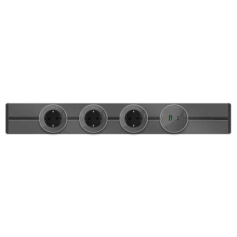 MultiTrack Розетка 2К+З круглая 16А/250В Графит