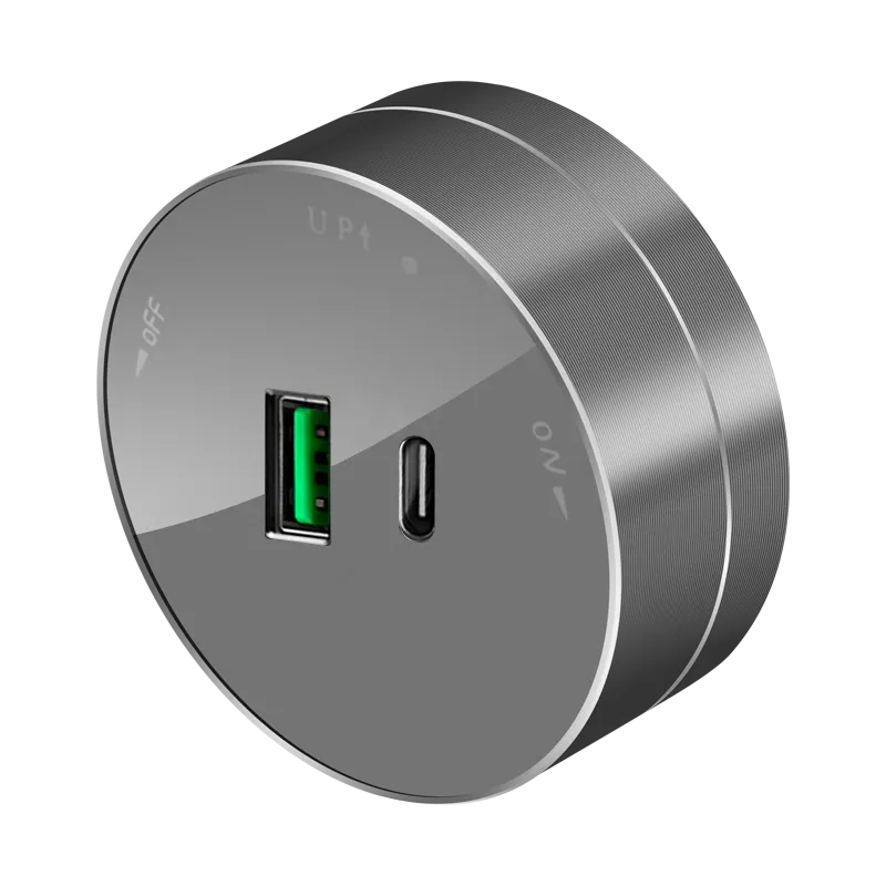 MultiTrack Розетка 2хUSB (тип А+С) 18Вт, 5В/3А графит